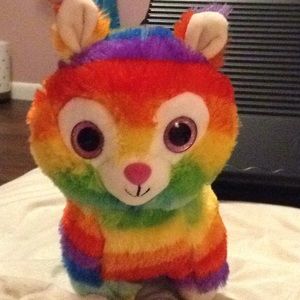 Rainbow llama plush